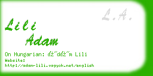 lili adam business card